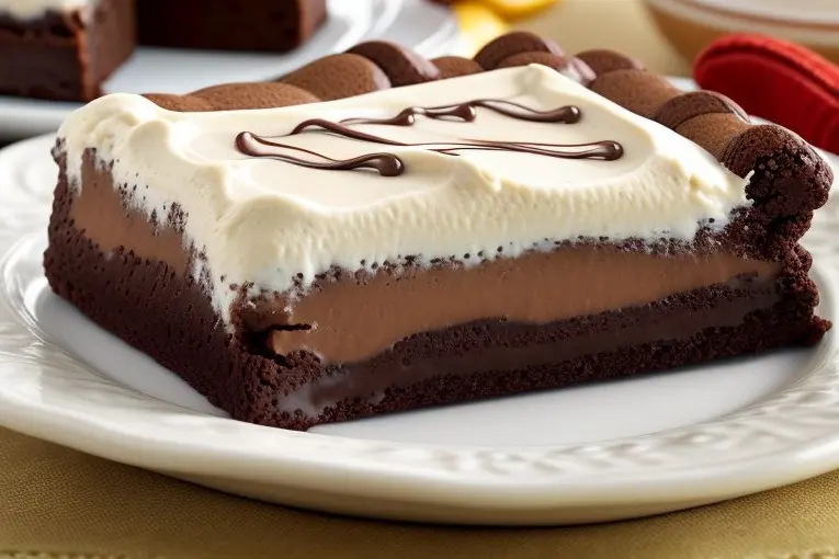 Decadent Biscoff Brownies on a Plate