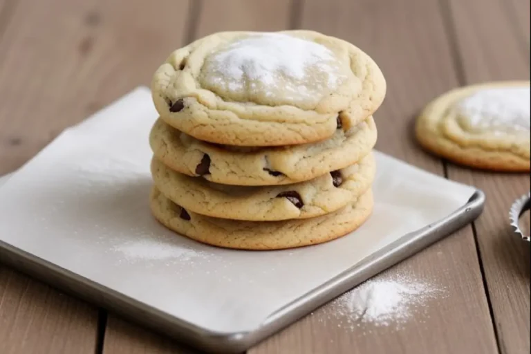 Cookie dough with baking powder on a baking tray