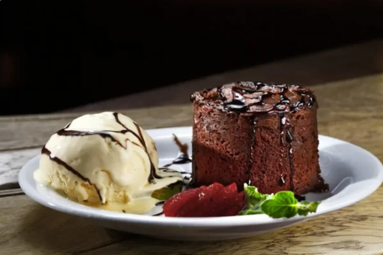 Close-up of hot cocoa brownies topped with melted chocolate