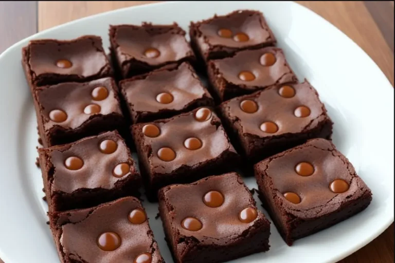 Close-up of heavenly hash brownies topped with chocolate chips"