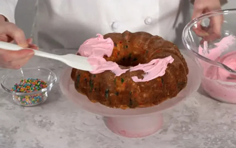 Traditional Bundt cake on a decorative platter