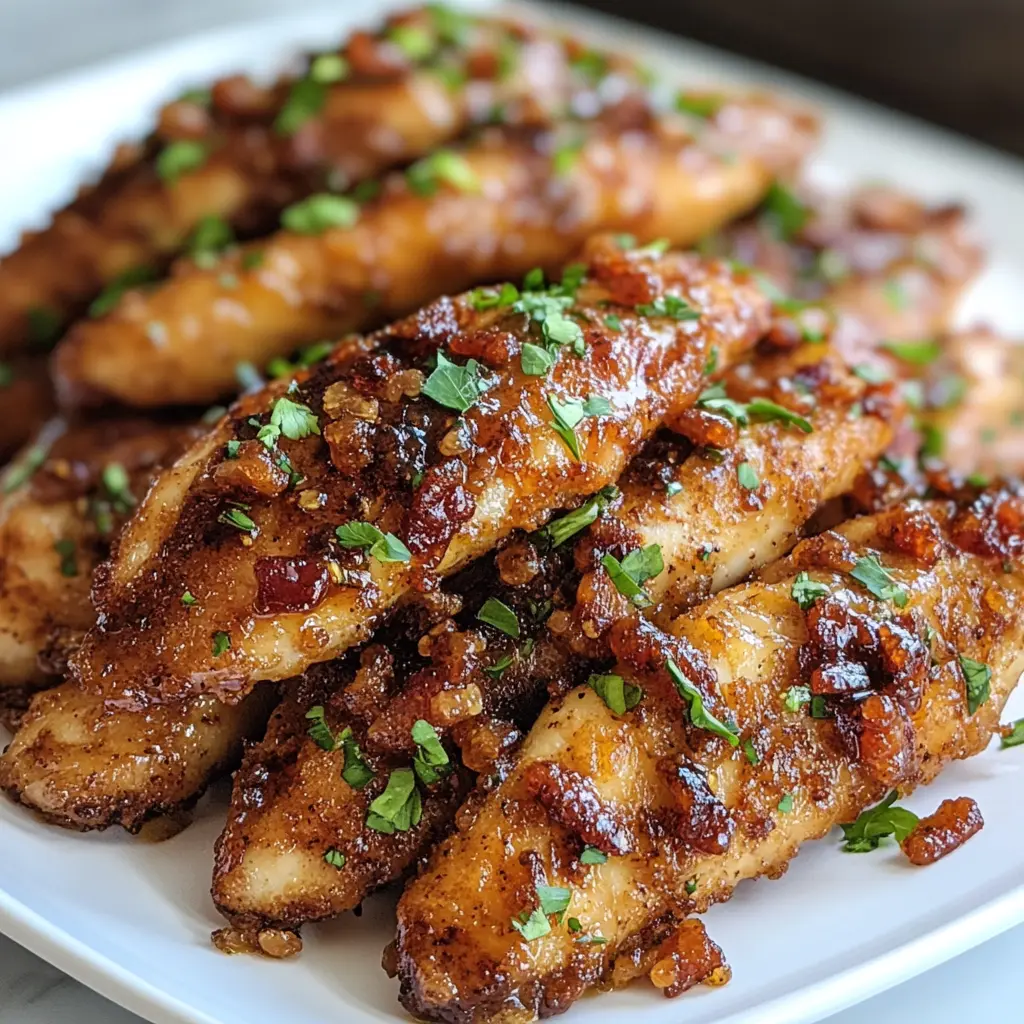 Indulge in our savory-sweet Bacon Brown Sugar Chicken Tenders, perfect for any meal or gathering.