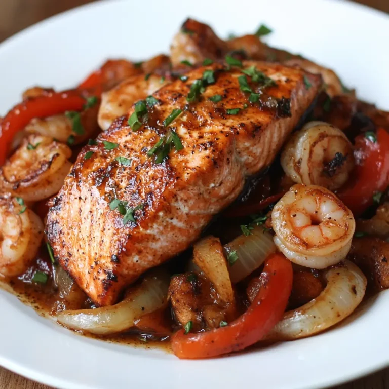 Spicy Cajun Salmon and Shrimp Dish