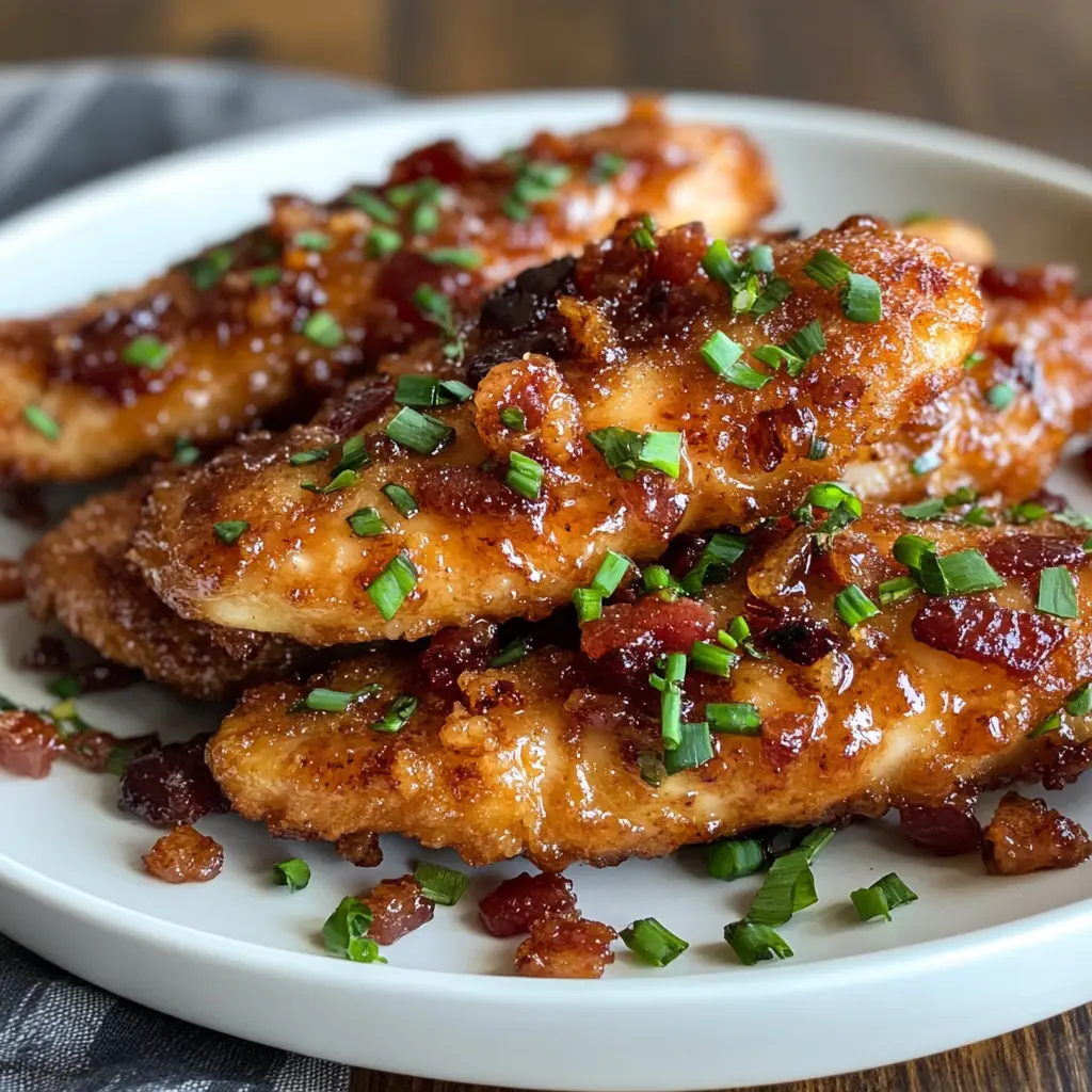 Bacon Brown Sugar Chicken Tenders on a plate