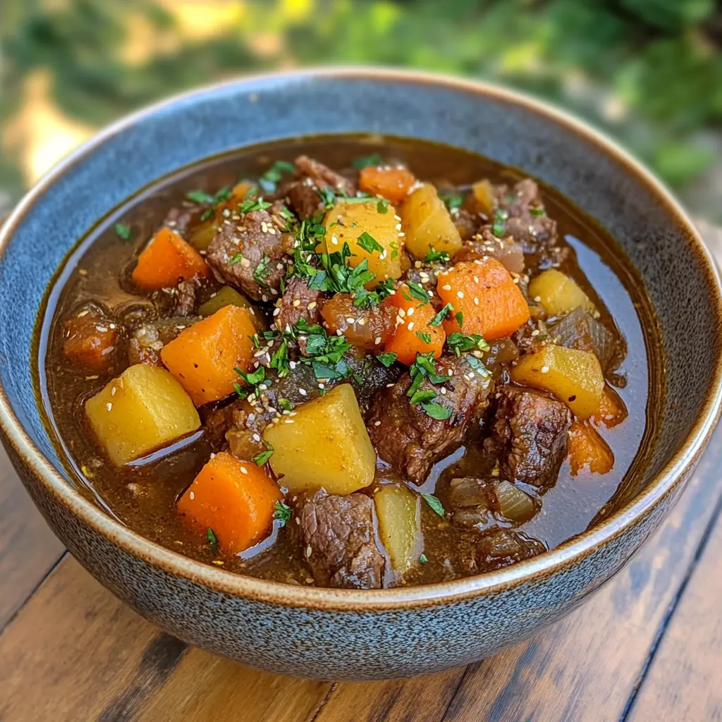 Hearty Homestyle Beef Stew with Root Vegetables